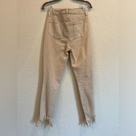 COPY - LAGENCE High Line Distressed Jean Biscuit Taupe Crop Jean - Picture 4 of 9